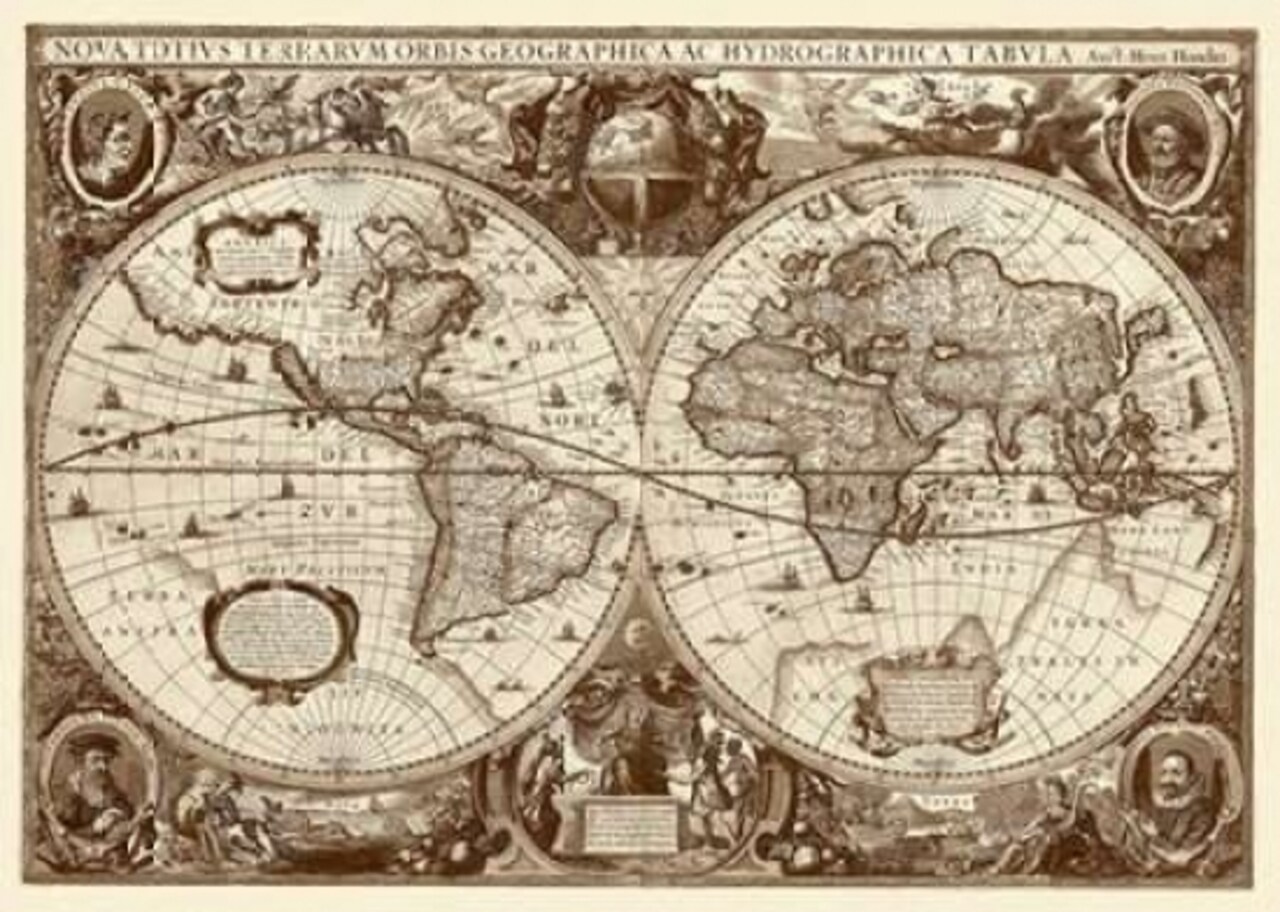 Nova Totius Terrarum Orbis Tabula Poster Print by Hendrik Hondius - Item # VARPDXH1066D